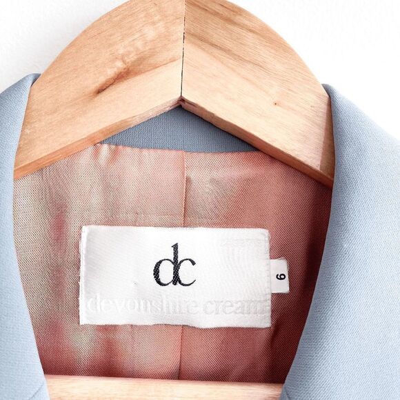 Devonshire Cream DC Womens Tailored Blazer Career Jacket Ocean Blue Size 6 - Picture 4 of 8